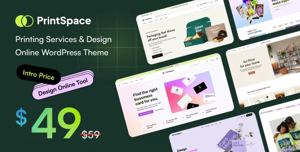 PrintSpace - Printing Services & Design Online WooCommerce WordPress theme 1.0.4 GPL License