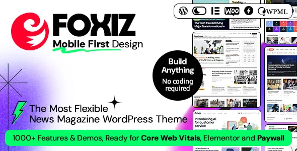 Foxiz Wordpress Newspaper News and Magazine theme 2.6.8 Foxiz GPL License