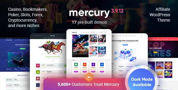 Mercury - Affiliate WordPress Theme | Mercury Theme GPL 3.9.12 – Affiliate, Casino, Gambling & Other